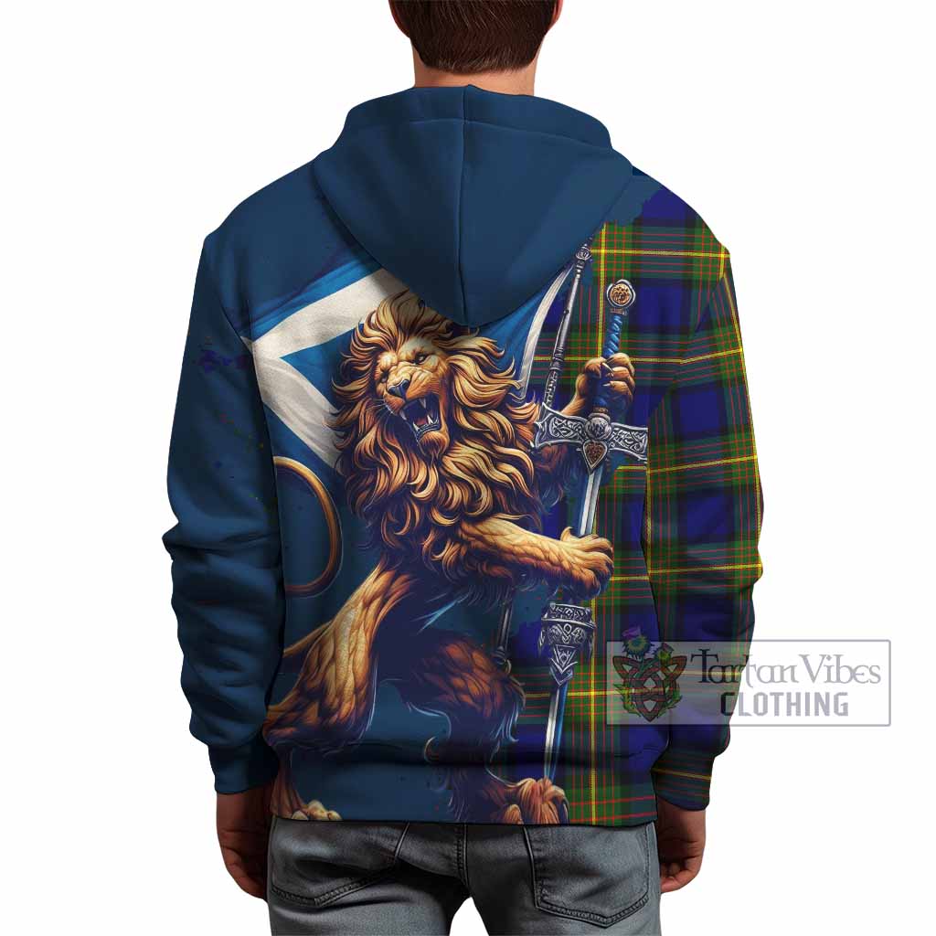Moore Tartan Family Crest Hoodie with Scottish Majestic Lion - Tartan Vibes Clothing