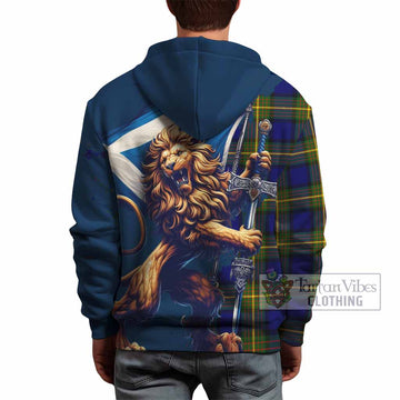Moore Tartan Family Crest Hoodie with Scottish Majestic Lion - Tartan Vibes Clothing