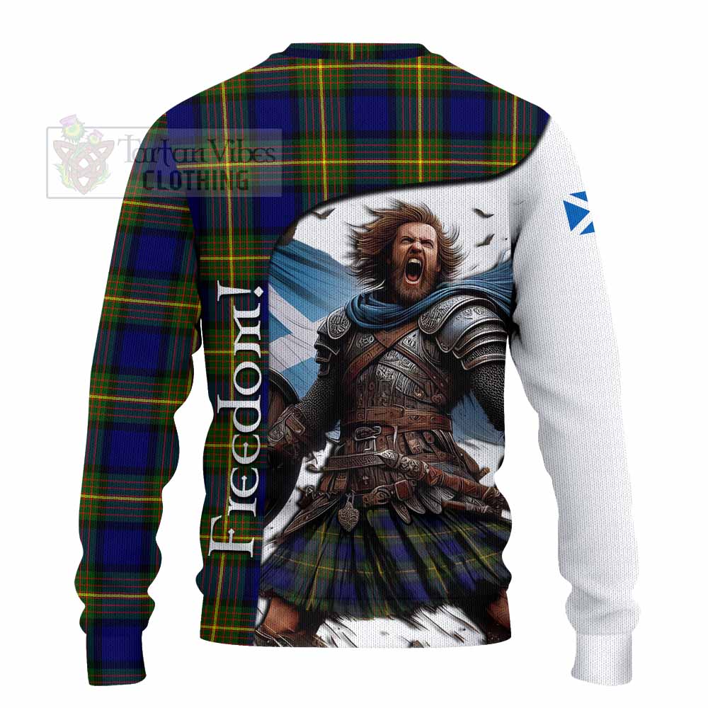 Tartan Vibes Clothing Moore Crest Tartan Knitted Sweater Inspired by the Freedom of Scottish Warrior