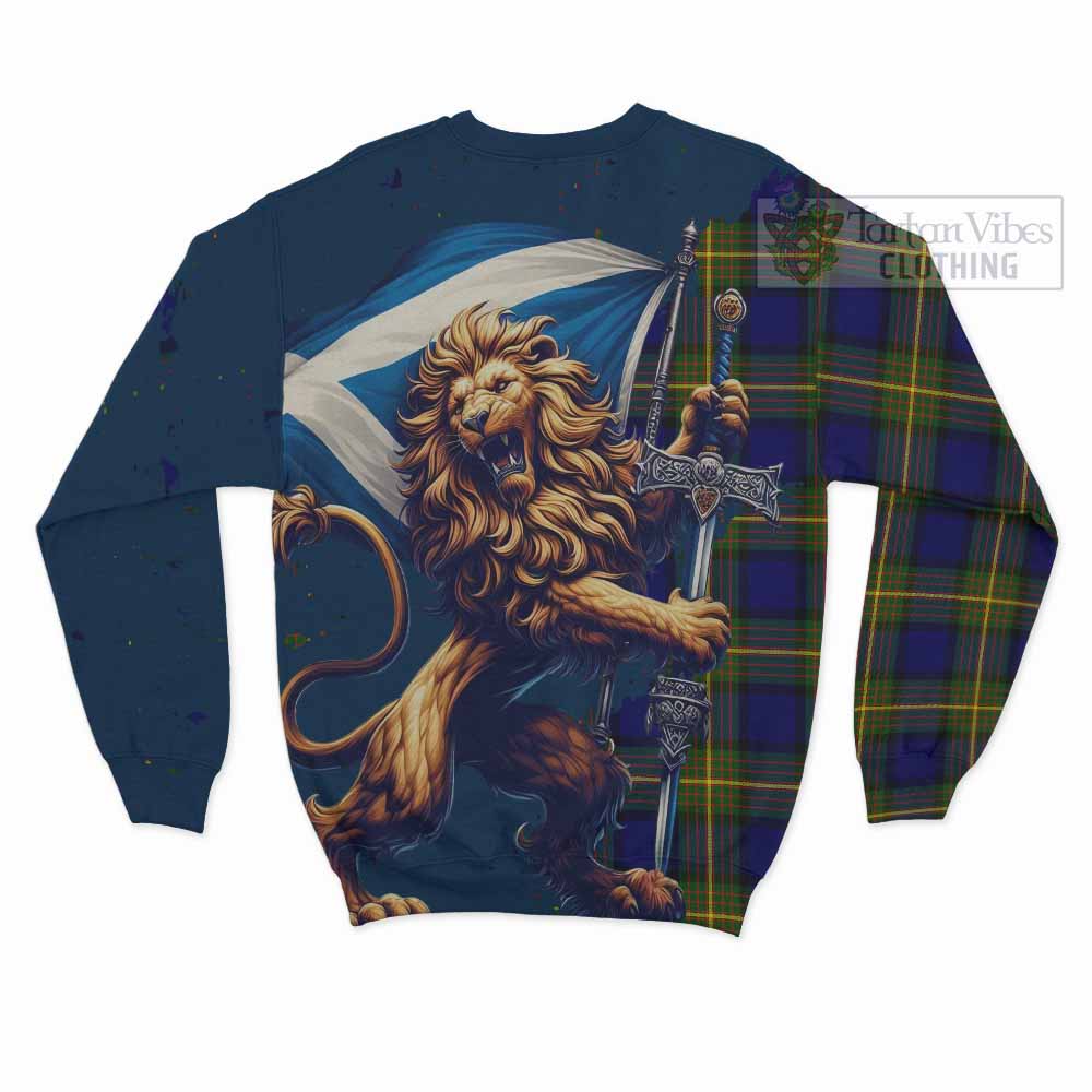 Moore Tartan Family Crest Sweatshirt with Scottish Majestic Lion - Tartan Vibes Clothing