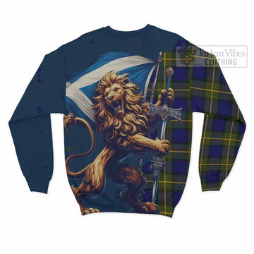 Moore Tartan Family Crest Sweatshirt with Scottish Majestic Lion - Tartan Vibes Clothing