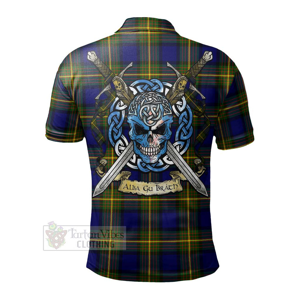 Moore Tartan Polo Shirt with Family Crest Celtic Skull Style - Tartan Vibes Clothing