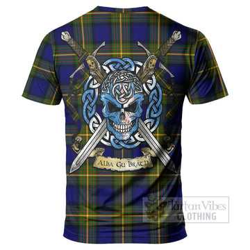 Moore Tartan T-Shirt with Family Crest Celtic Skull Style - Tartan Vibes Clothing