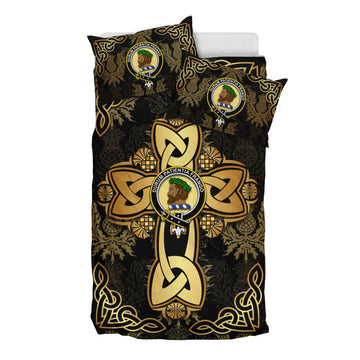 Moore Clan Bedding Sets Gold Thistle Celtic Style