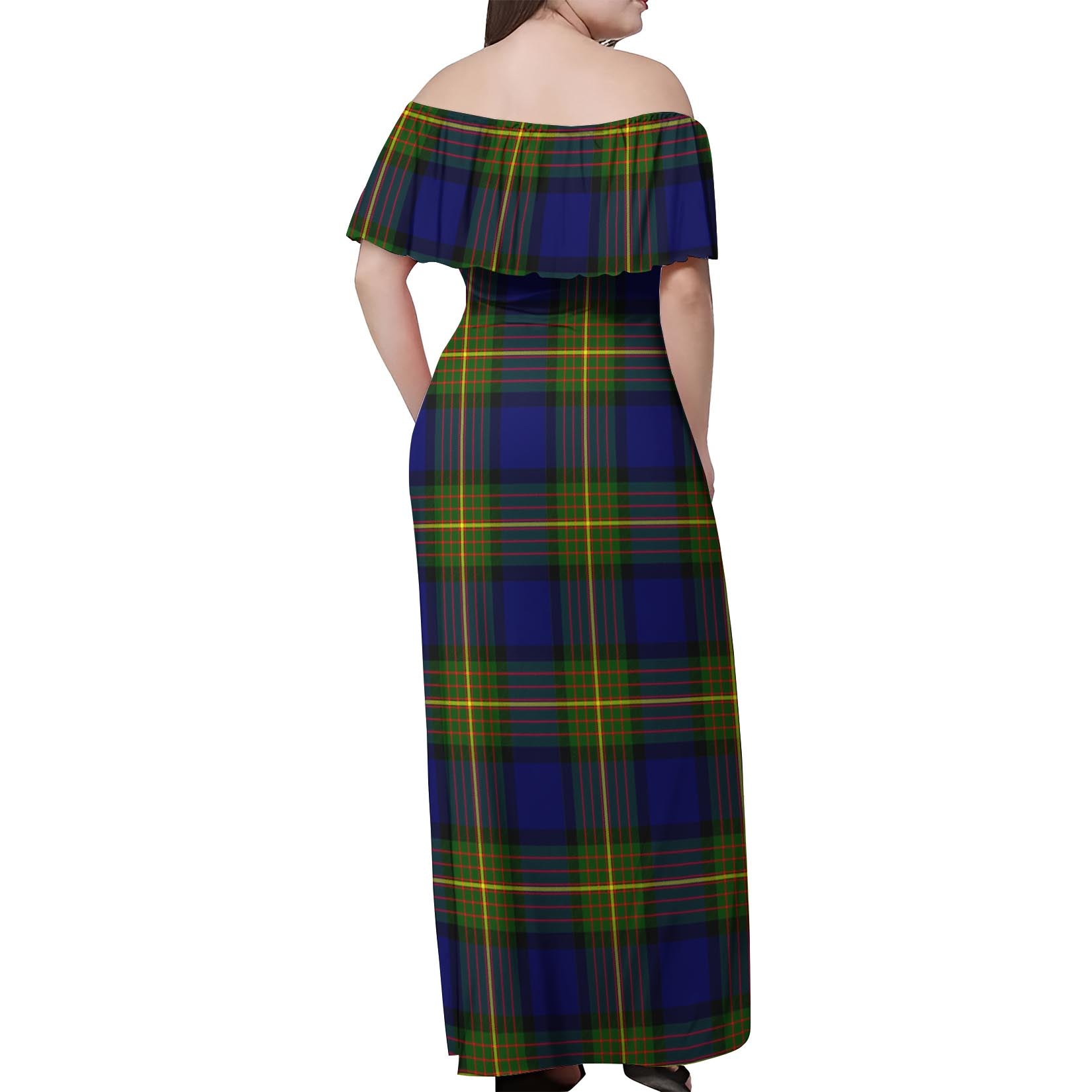 Moore Tartan Off Shoulder Long Dress - Tartan Vibes Clothing