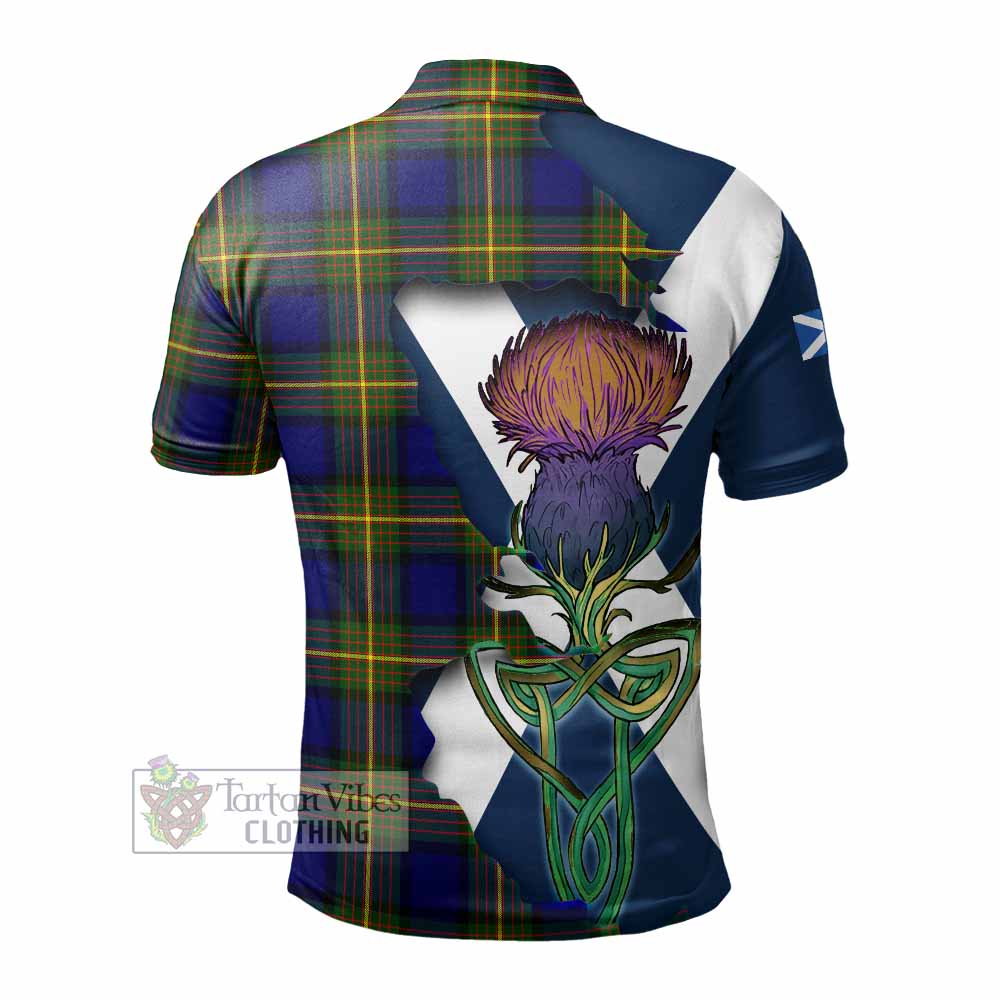 Moore Tartan Family Crest Polo Shirt Scottish Thistle Celtic Inspired - Tartan Vibes Clothing