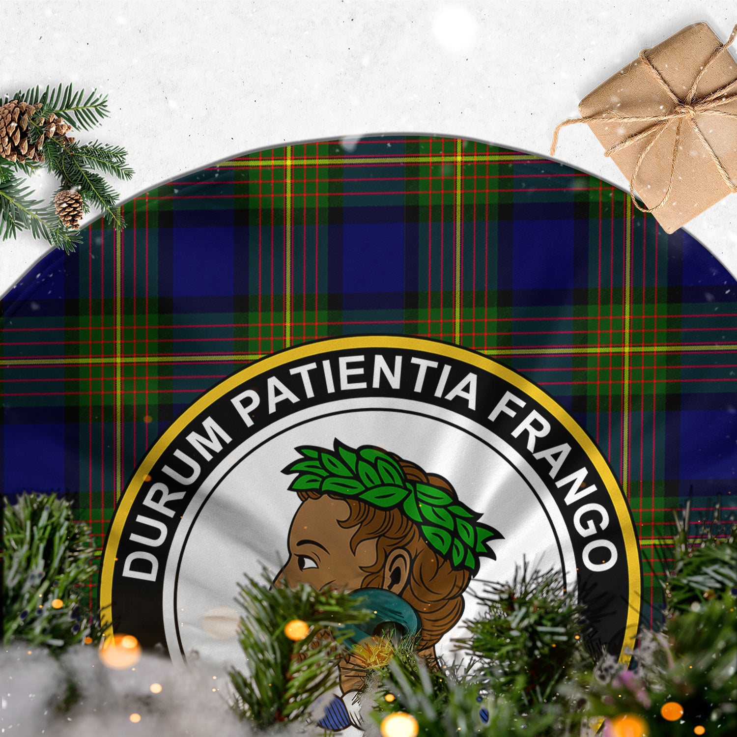 Moore Tartan Christmas Tree Skirt with Family Crest - Tartan Vibes Clothing