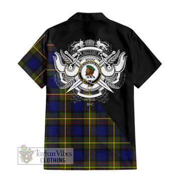 Moore Tartan Hawaiian Shirt with Family Crest and Military Logo Style - Tartan Vibes Clothing