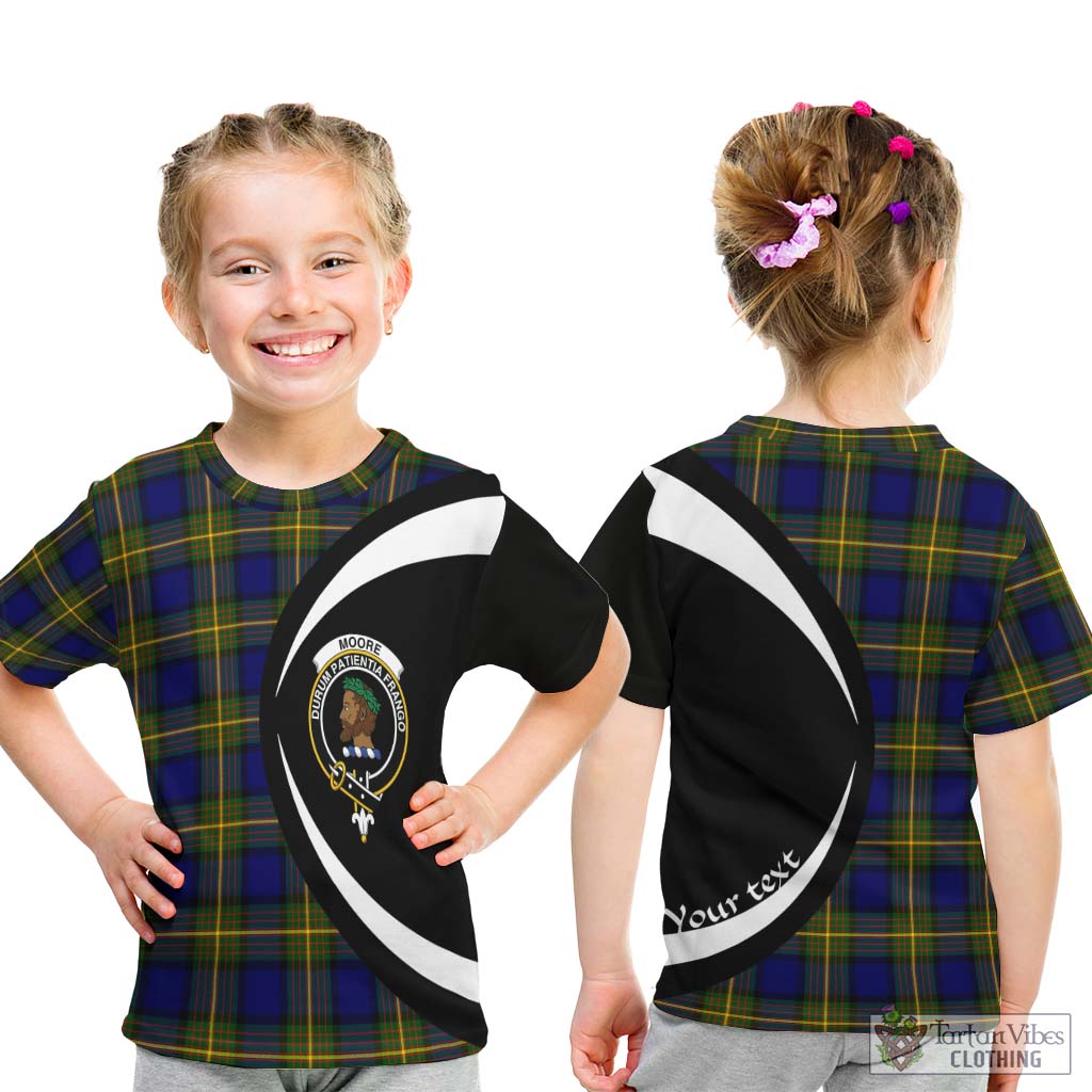 Moore Tartan Kid T-Shirt with Family Crest Circle Style - Tartan Vibes Clothing