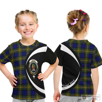 Moore Tartan Kid T-Shirt with Family Crest Circle Style - Tartan Vibes Clothing