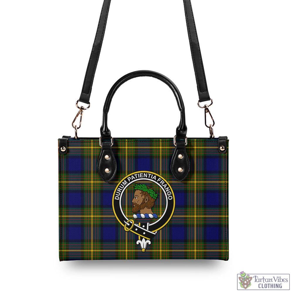 Moore Tartan Luxury Leather Handbags with Family Crest - Tartan Vibes Clothing