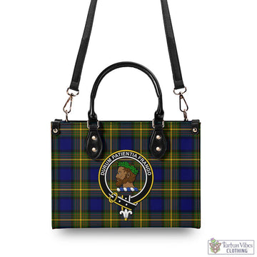Moore Tartan Luxury Leather Handbags with Family Crest - Tartan Vibes Clothing