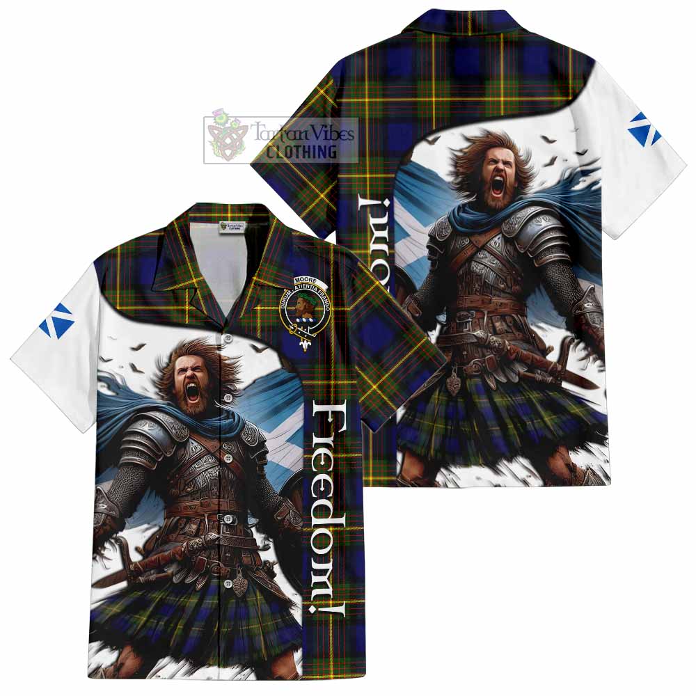 Moore Crest Tartan Hawaiian Shirt Inspired by the Freedom of Scottish Warrior - Tartan Vibes Clothing