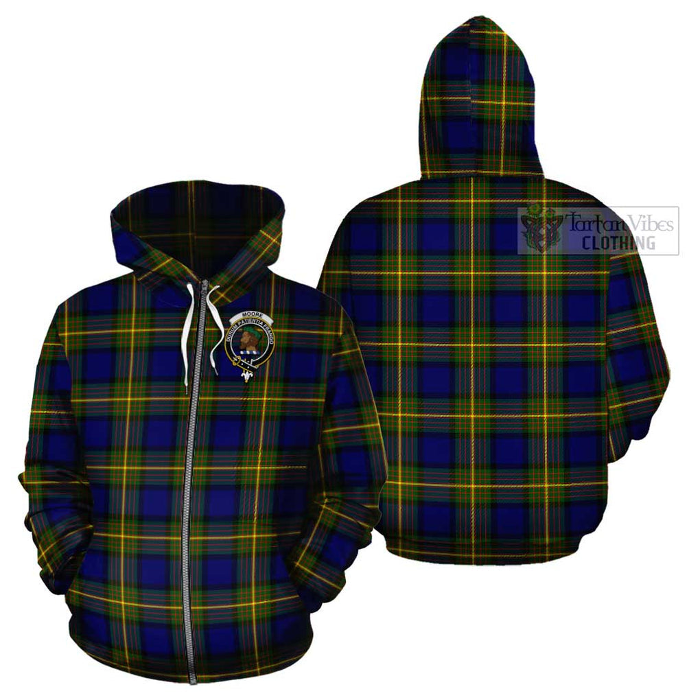 Moore Tartan Cotton Hoodie with Family Crest - Tartan Vibes Clothing