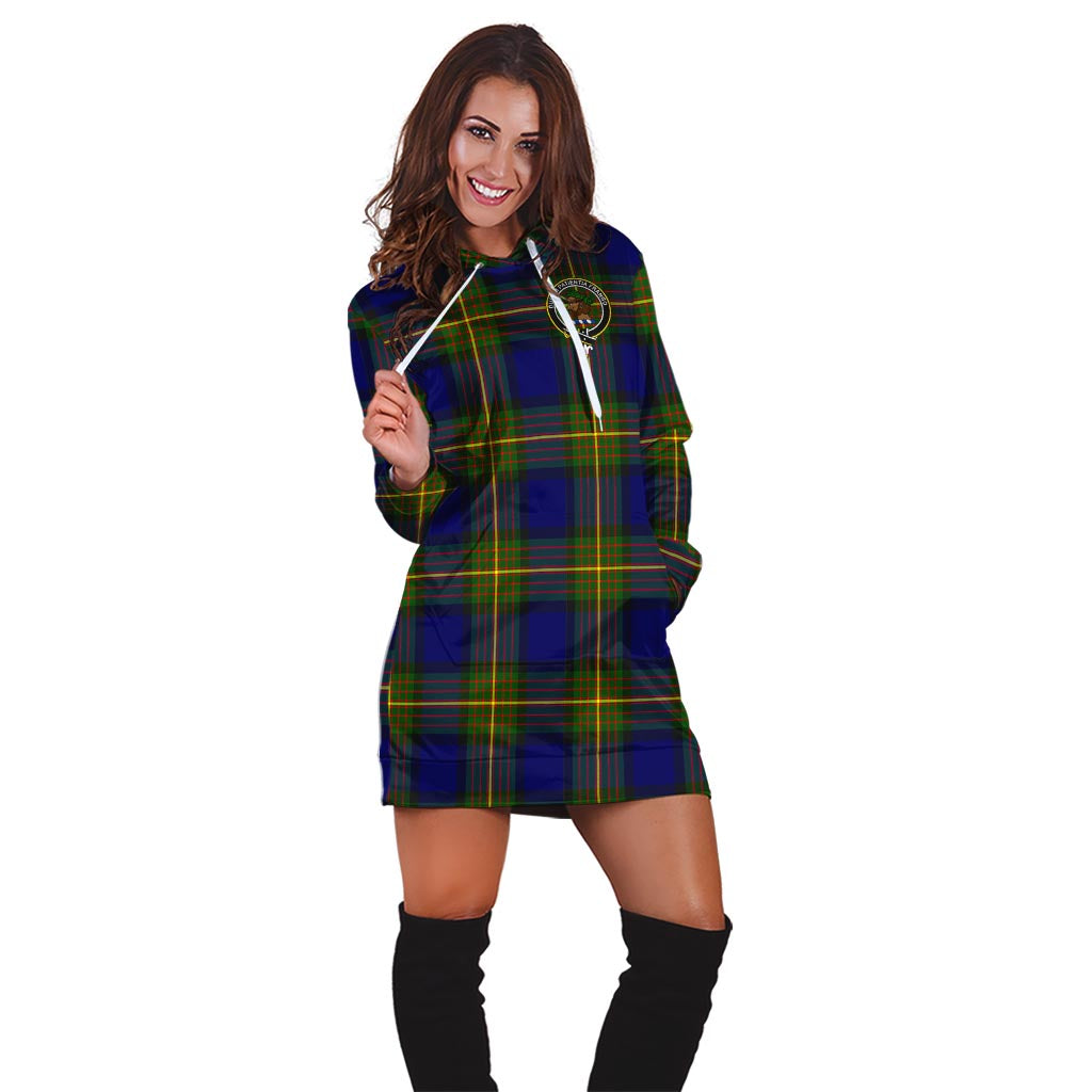 Moore Tartan Hoodie Dress with Family Crest - Tartan Vibes Clothing