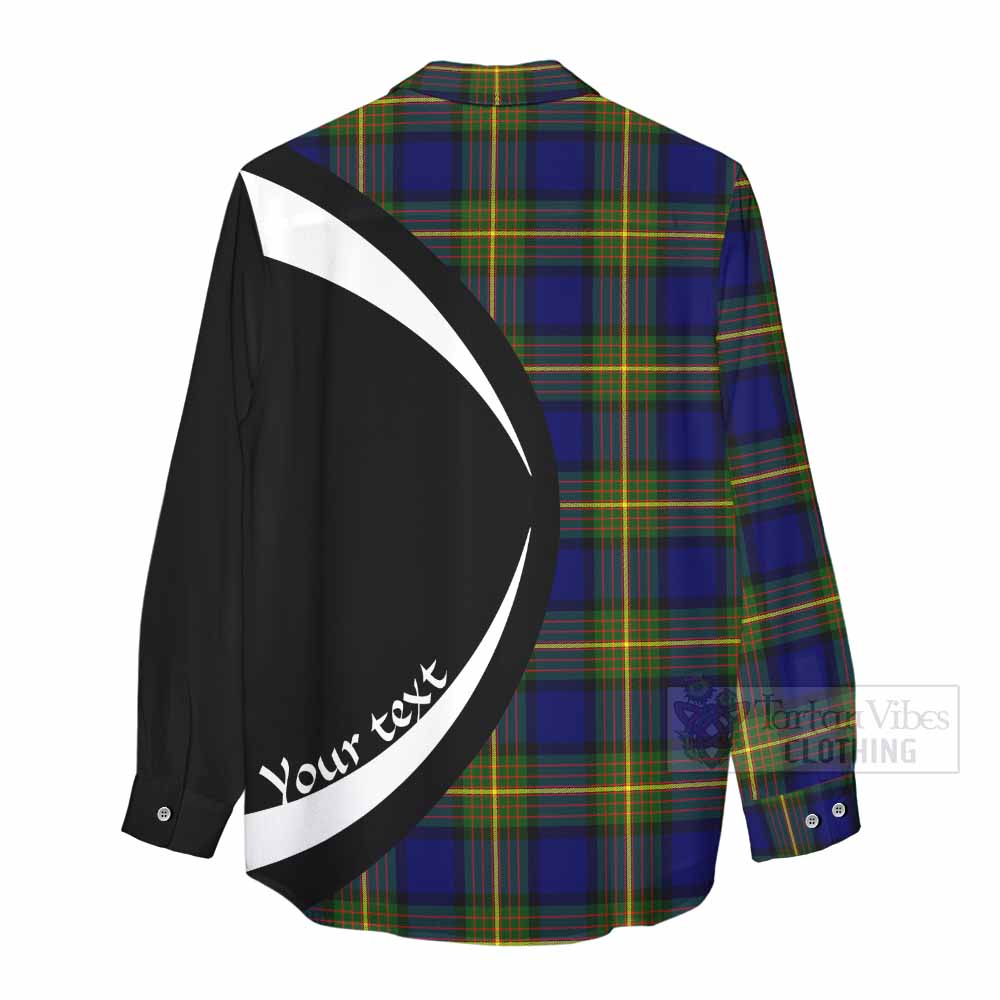 Moore Tartan Women's Casual Shirt with Family Crest Circle Style - Tartan Vibes Clothing