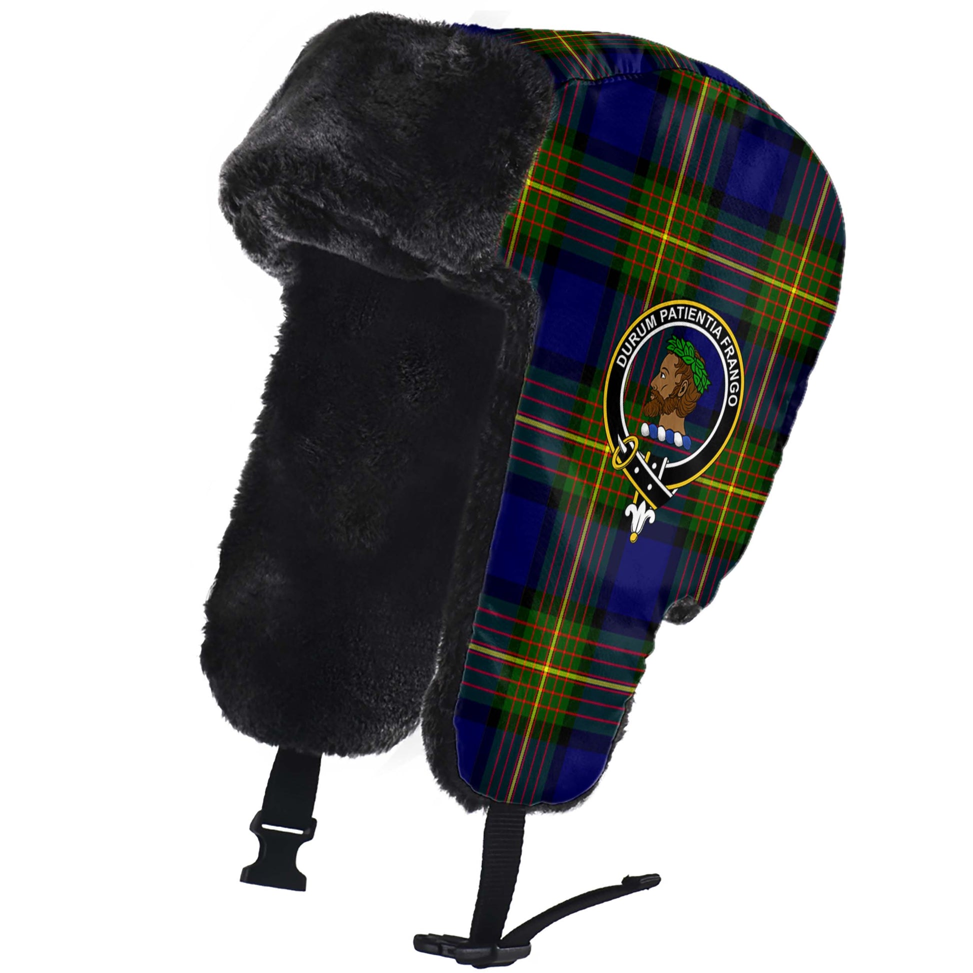 Moore Tartan Winter Trapper Hat with Family Crest - Tartan Vibes Clothing