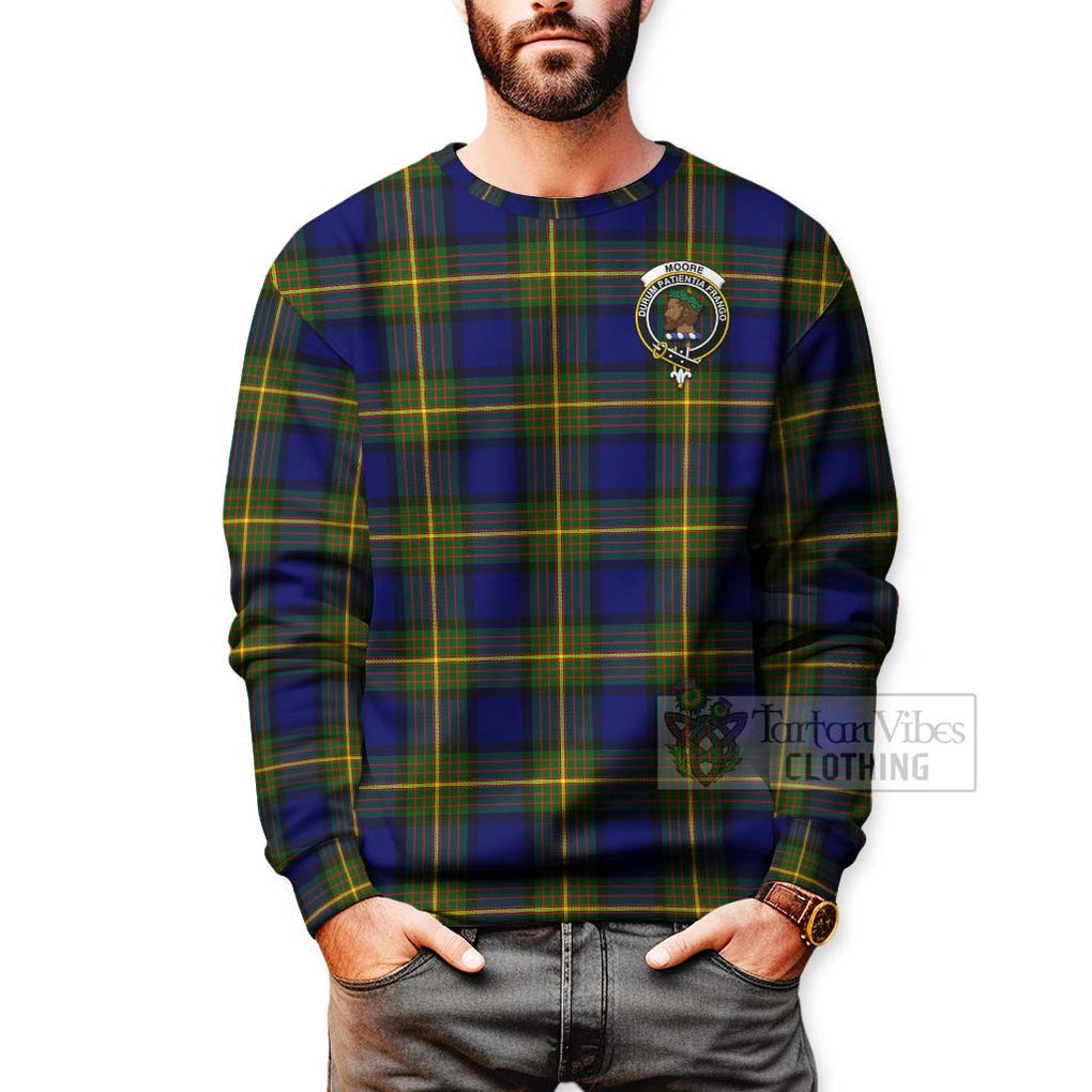 Moore Tartan Sweatshirt with Family Crest Celtic Skull Style - Tartan Vibes Clothing