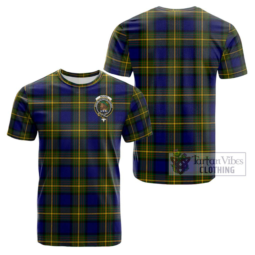 Moore Tartan Cotton T-Shirt with Family Crest Kid's Shirt - Tartanvibesclothing Shop