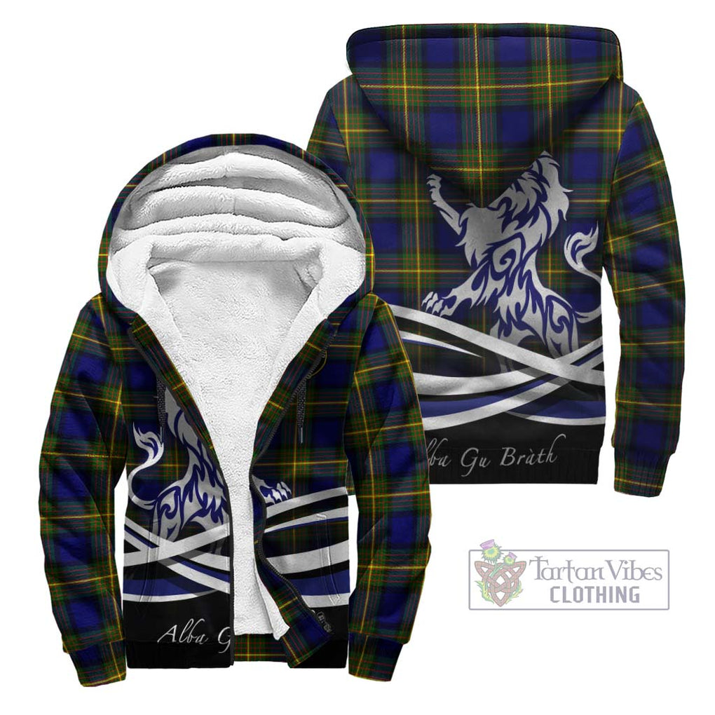 Moore Tartan Sherpa Hoodie with Alba Gu Brath Regal Lion Emblem Unisex - Tartan Vibes Clothing