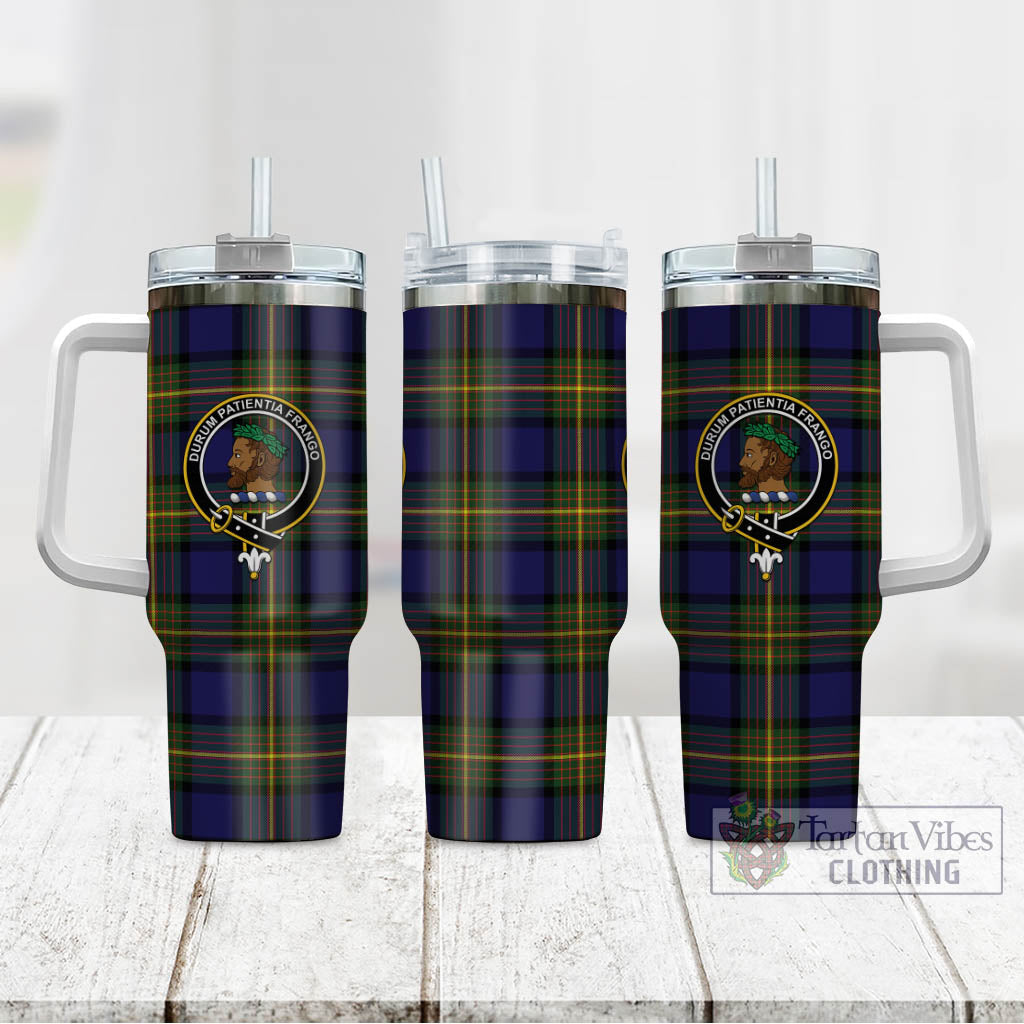 Moore Tartan Tumbler with Handle with Family Crest - Tartan Vibes Clothing