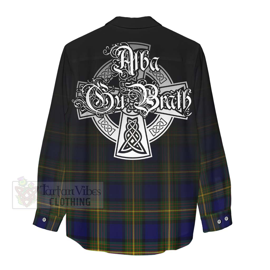 Moore Tartan Women's Casual Shirt Featuring Alba Gu Brath Family Crest Celtic Inspired - Tartan Vibes Clothing