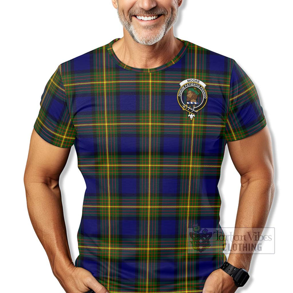 Moore Tartan T-Shirt with Family Crest Celtic Skull Style - Tartan Vibes Clothing