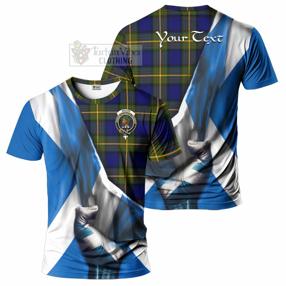 Moore Tartan T-Shirt with Family Crest Scotland Patriotic Style - Tartan Vibes Clothing