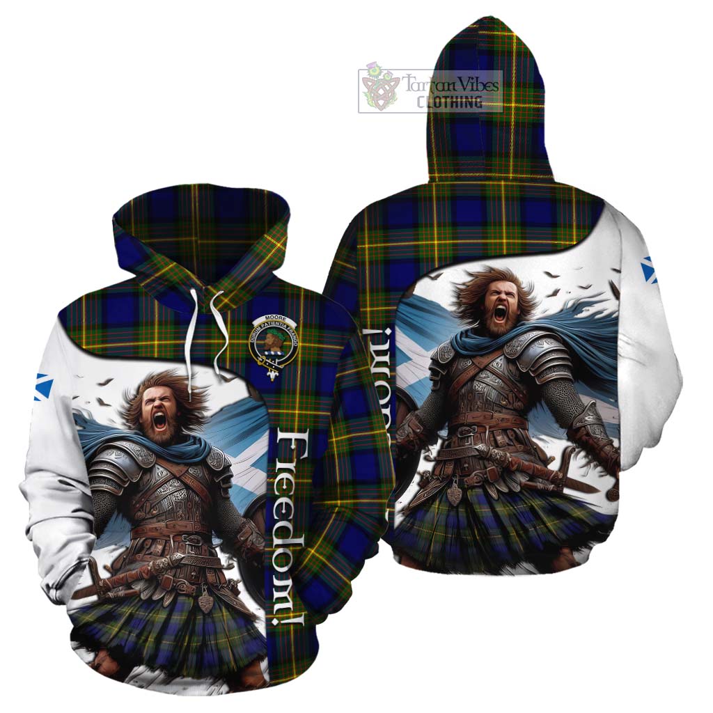 Tartan Vibes Clothing Moore Crest Tartan Cotton Hoodie Inspired by the Freedom of Scottish Warrior