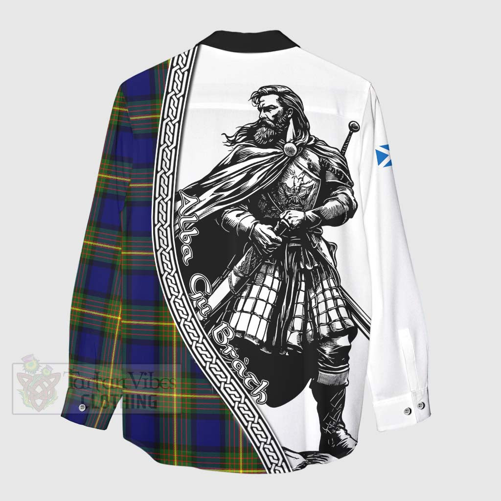 Moore Tartan Clan Crest Women's Casual Shirt with Highlander Warrior Celtic Style - Tartan Vibes Clothing