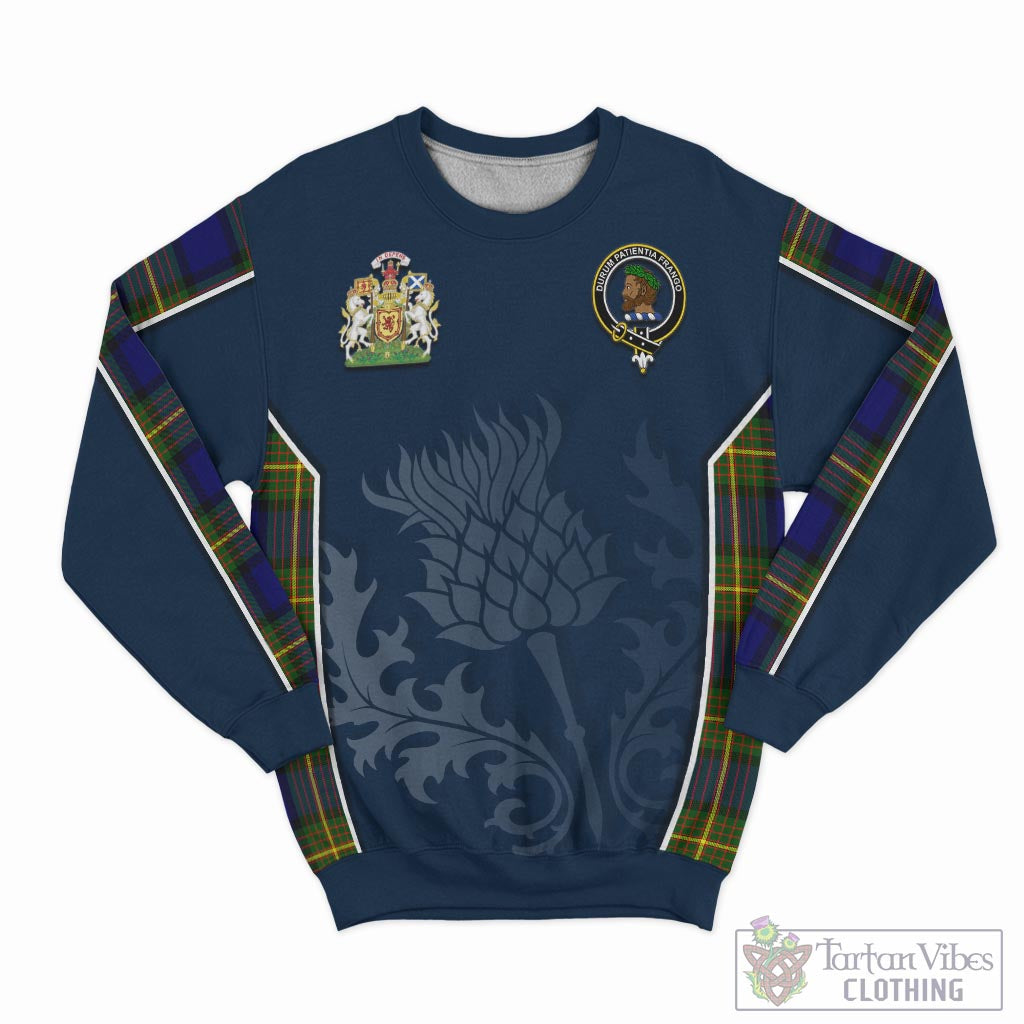 Moore Tartan Sweatshirt with Family Crest and Scottish Thistle Vibes Sport Style - Tartan Vibes Clothing