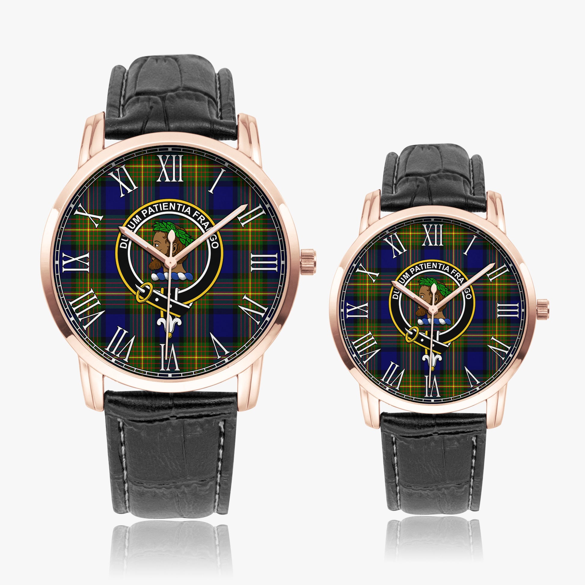 Moore Tartan Family Crest Leather Strap Quartz Watch - Tartan Vibes Clothing