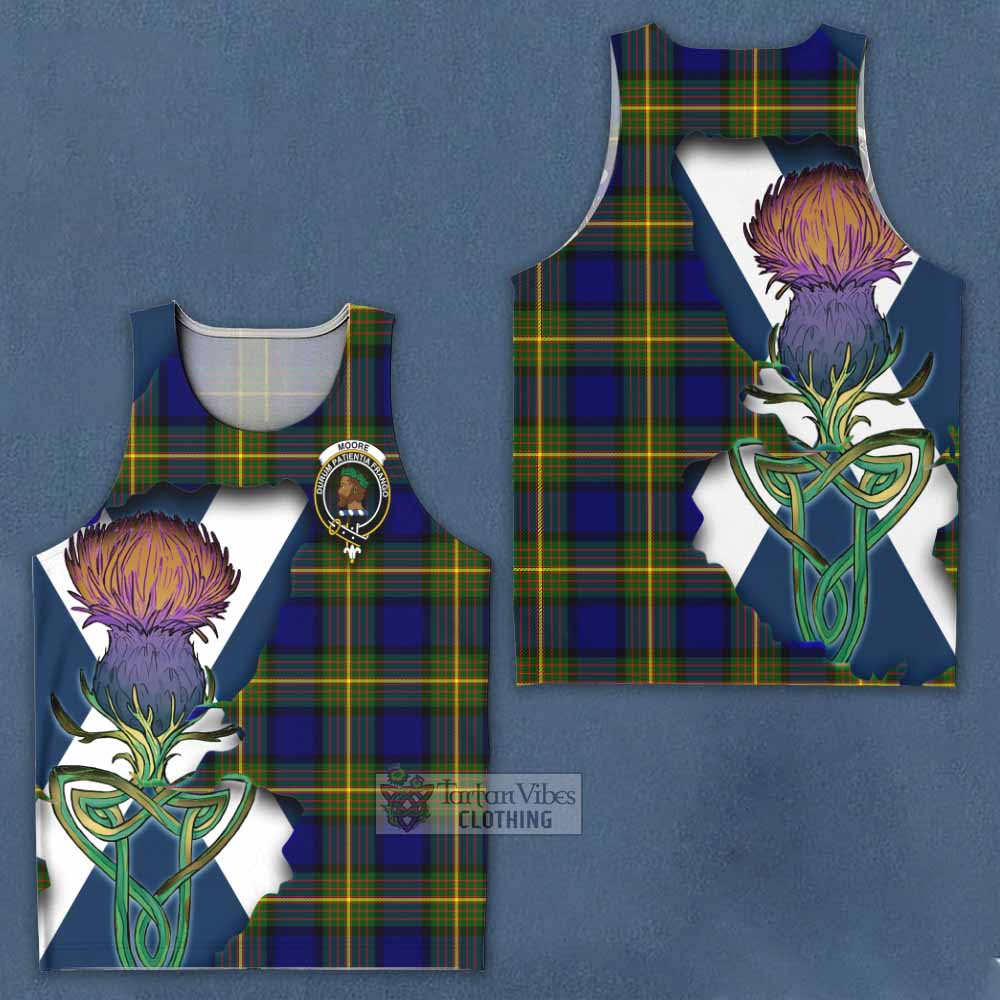 Moore Tartan Family Crest Men's Tank Top Scottish Thistle Celtic Inspired - Tartan Vibes Clothing