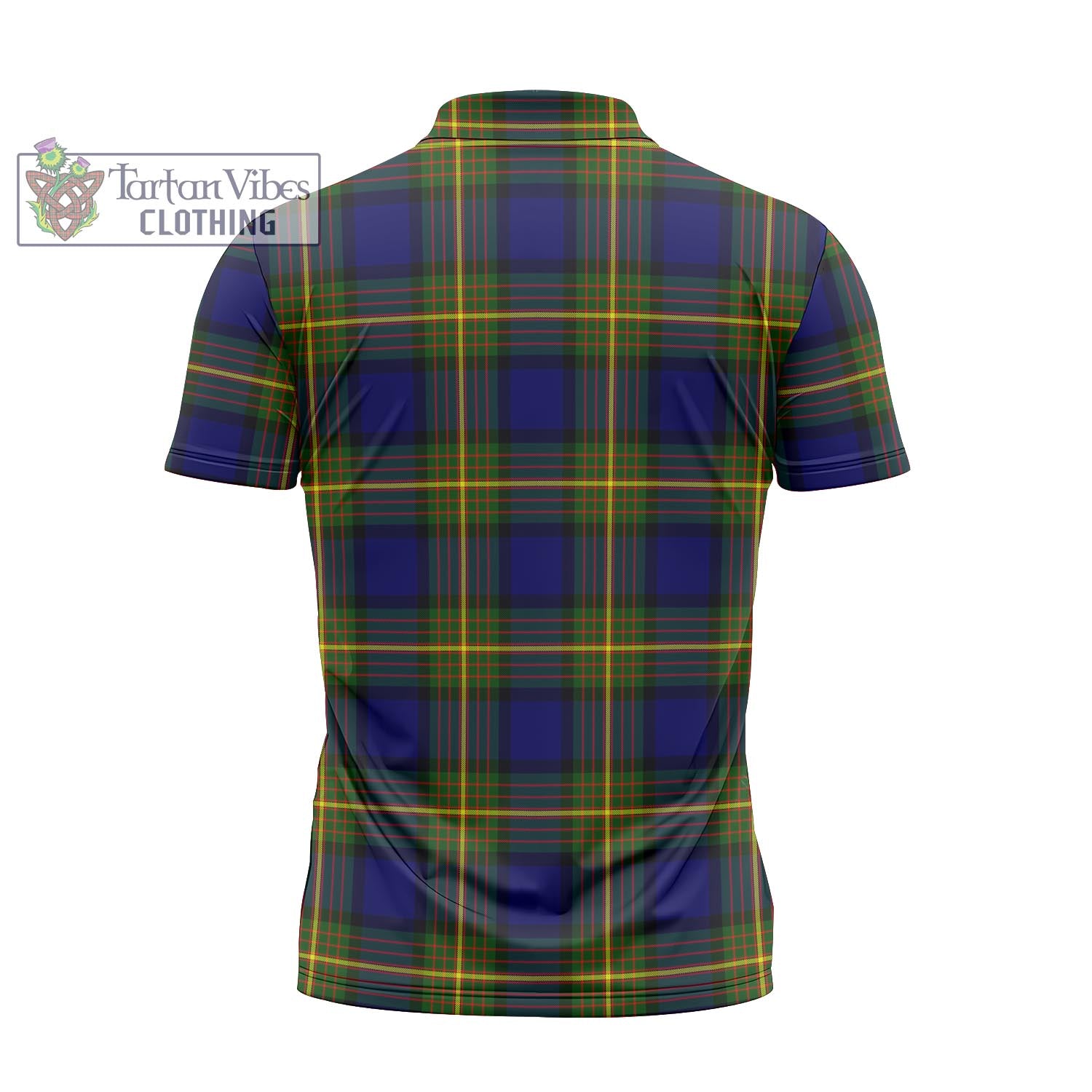 Moore Tartan Zipper Polo Shirt with Family Crest - Tartan Vibes Clothing