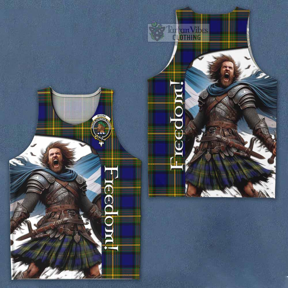 Moore Crest Tartan Men's Tank Top Inspired by the Freedom of Scottish Warrior - Tartan Vibes Clothing