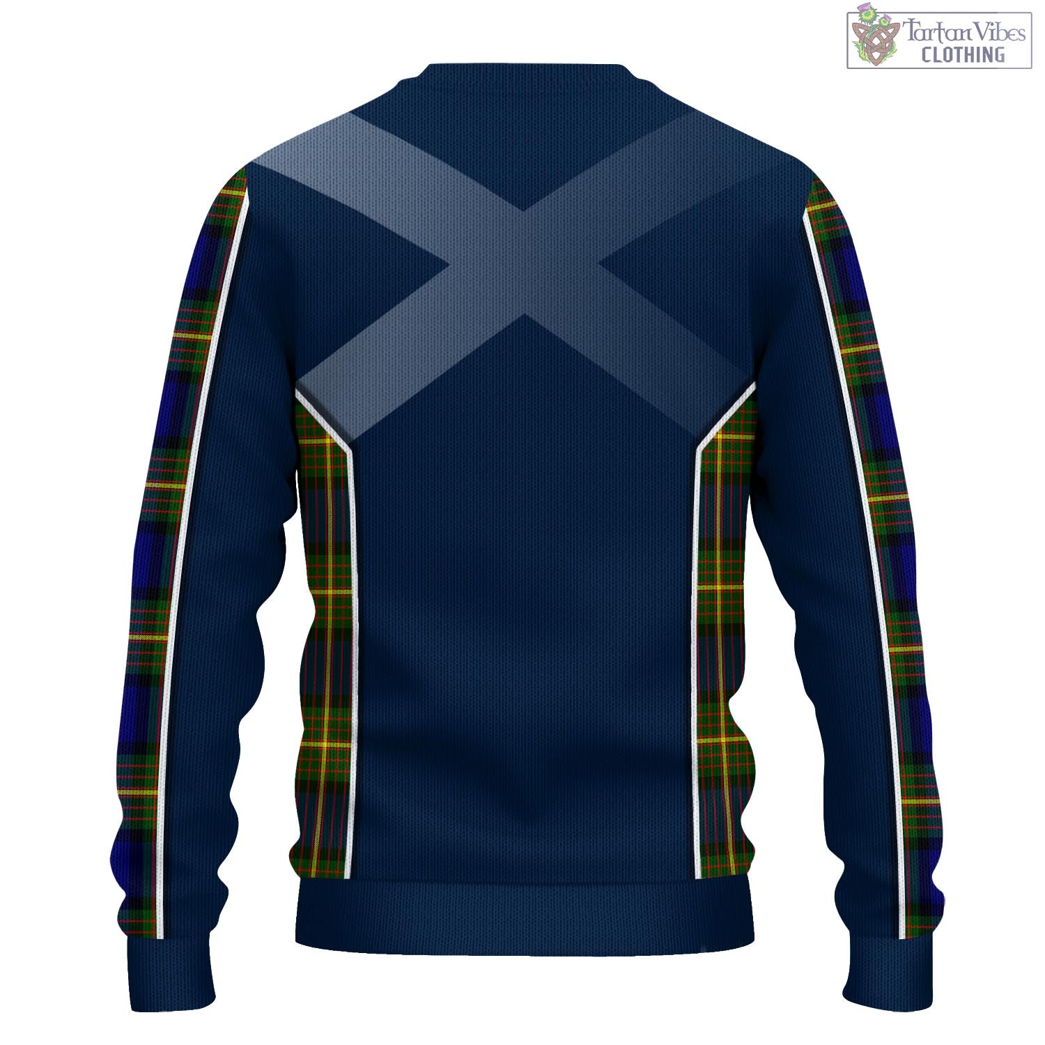 Moore Tartan Knitted Sweatshirt with Family Crest and Scottish Thistle Vibes Sport Style - Tartan Vibes Clothing