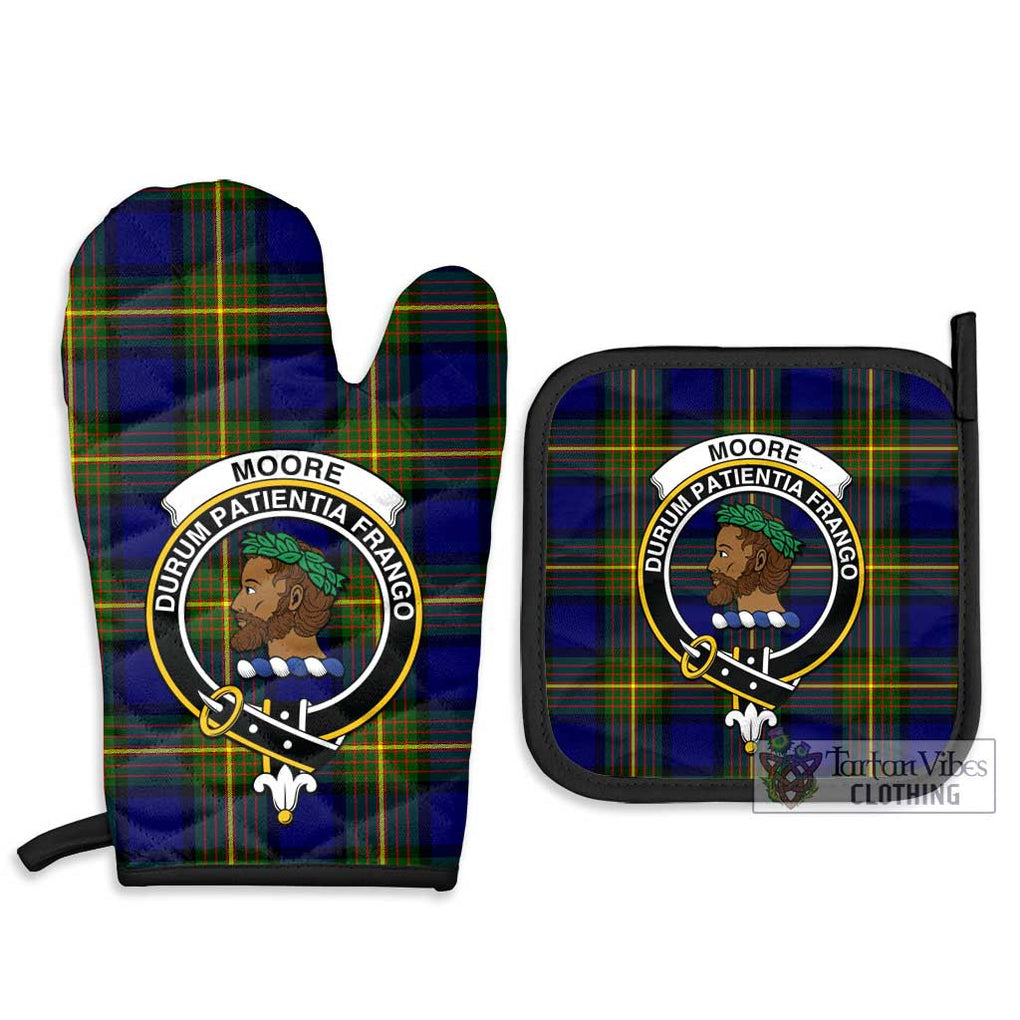 Moore Tartan Combo Oven Mitt & Pot-Holder with Family Crest - Tartan Vibes Clothing