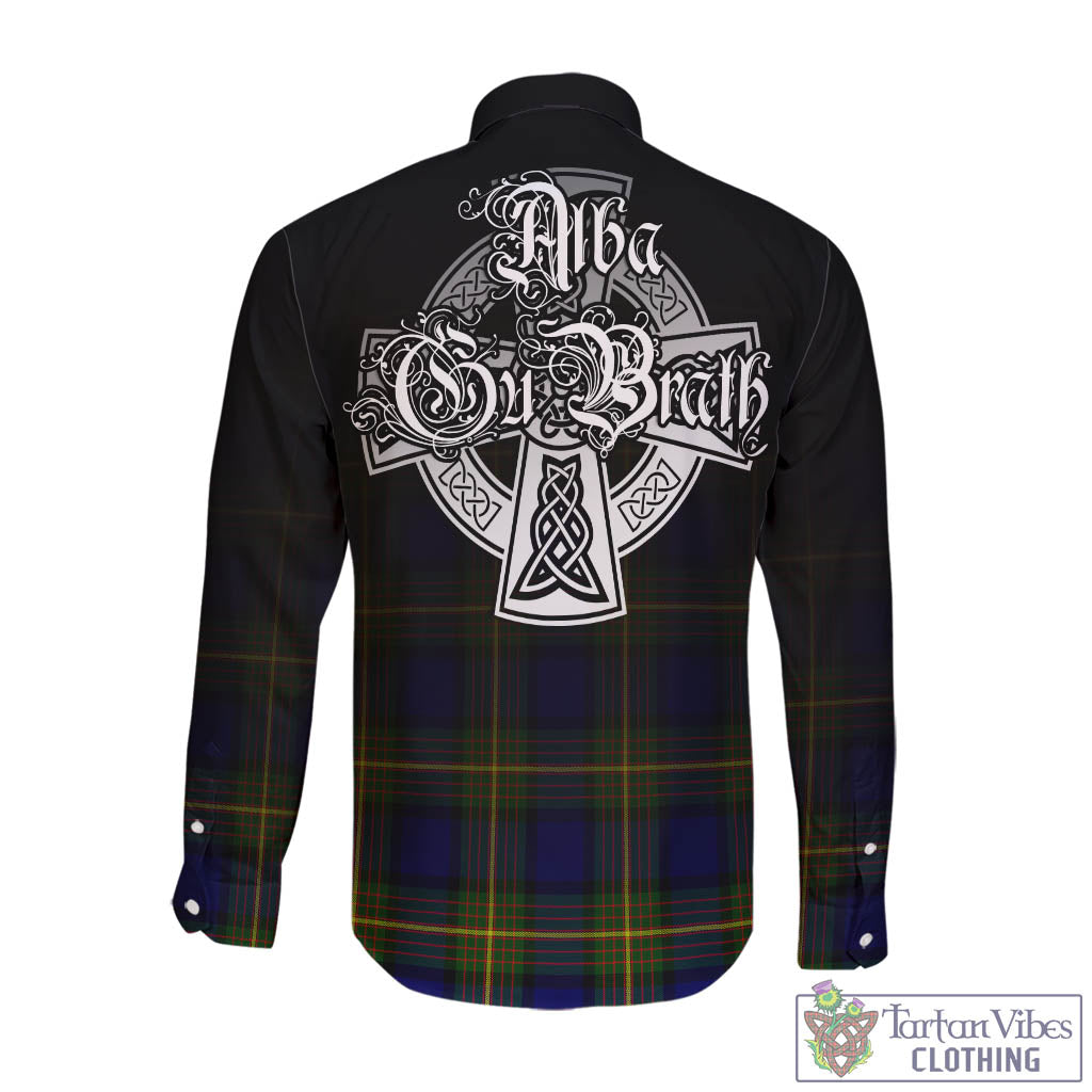 Moore Tartan Long Sleeve Button Up Featuring Alba Gu Brath Family Crest Celtic Inspired - Tartan Vibes Clothing