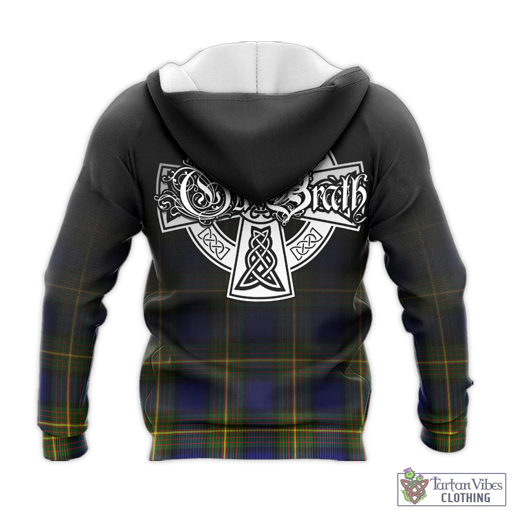 Moore Tartan Knitted Hoodie Featuring Alba Gu Brath Family Crest Celtic Inspired - Tartan Vibes Clothing