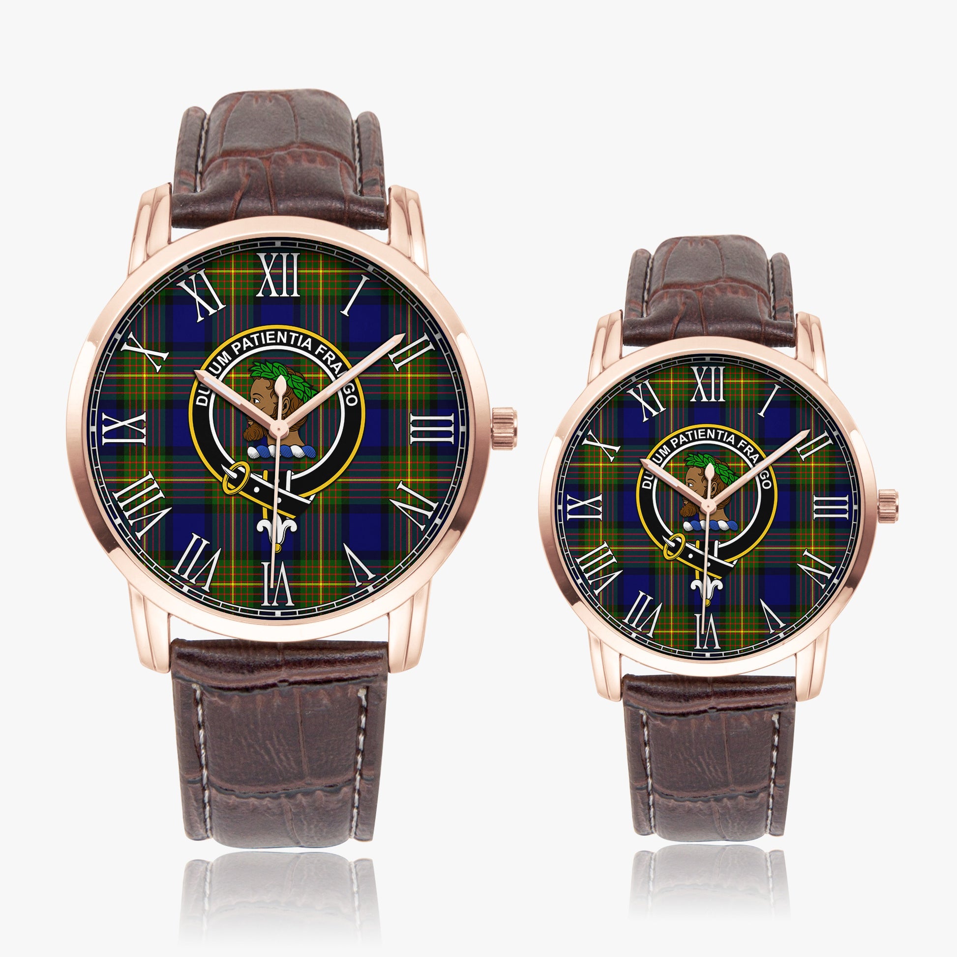 Moore Tartan Family Crest Leather Strap Quartz Watch - Tartan Vibes Clothing