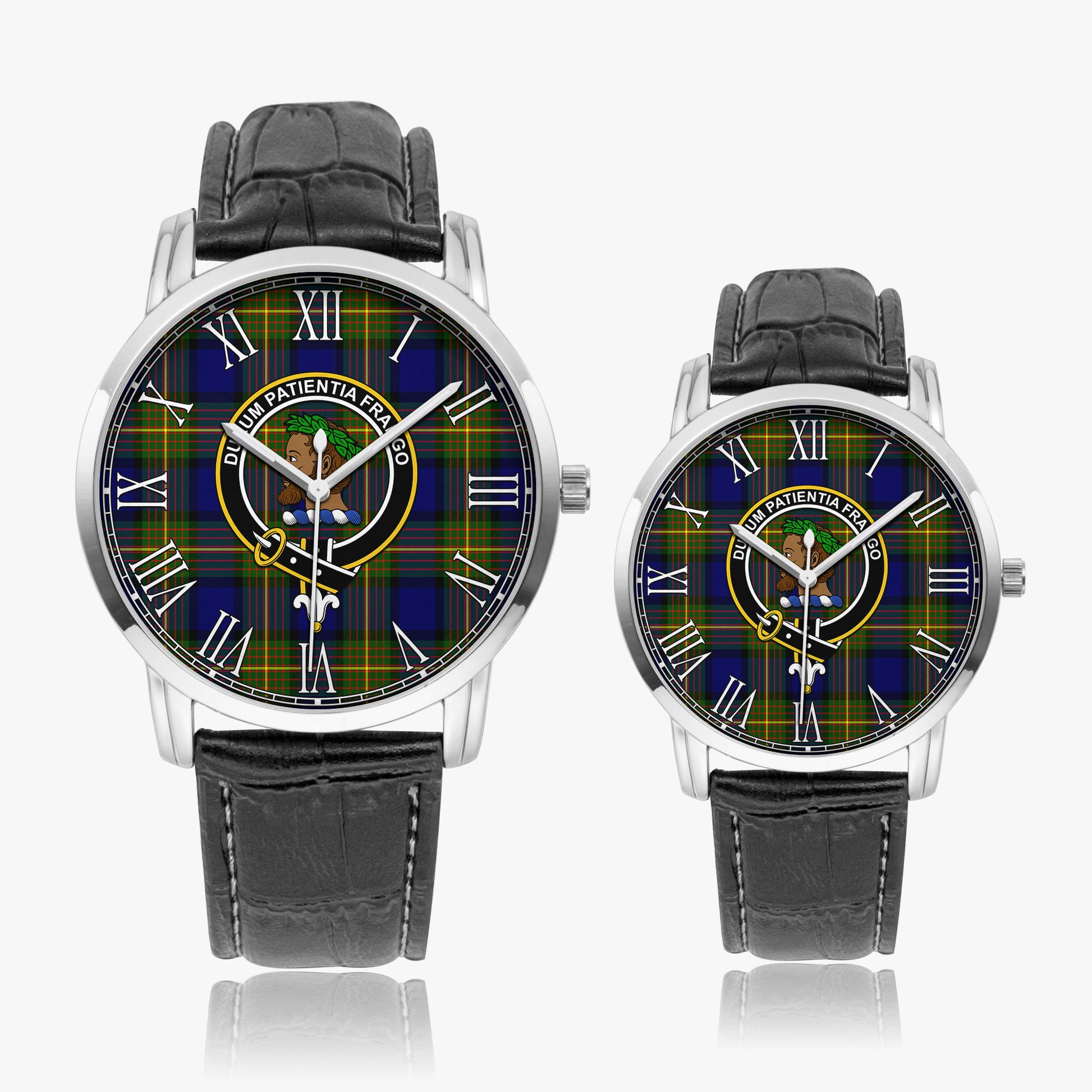 Moore Tartan Family Crest Leather Strap Quartz Watch - Tartan Vibes Clothing