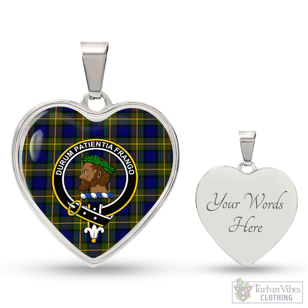 Moore Tartan Heart Necklace with Family Crest Luxury Necklace (Silver) Yes - Tartan Vibes Clothing