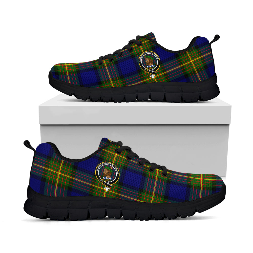 Moore Tartan Sneakers with Family Crest - Tartan Vibes Clothing