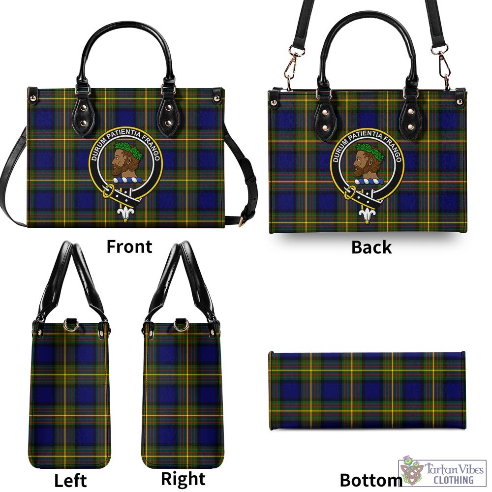 Moore Tartan Luxury Leather Handbags with Family Crest - Tartan Vibes Clothing