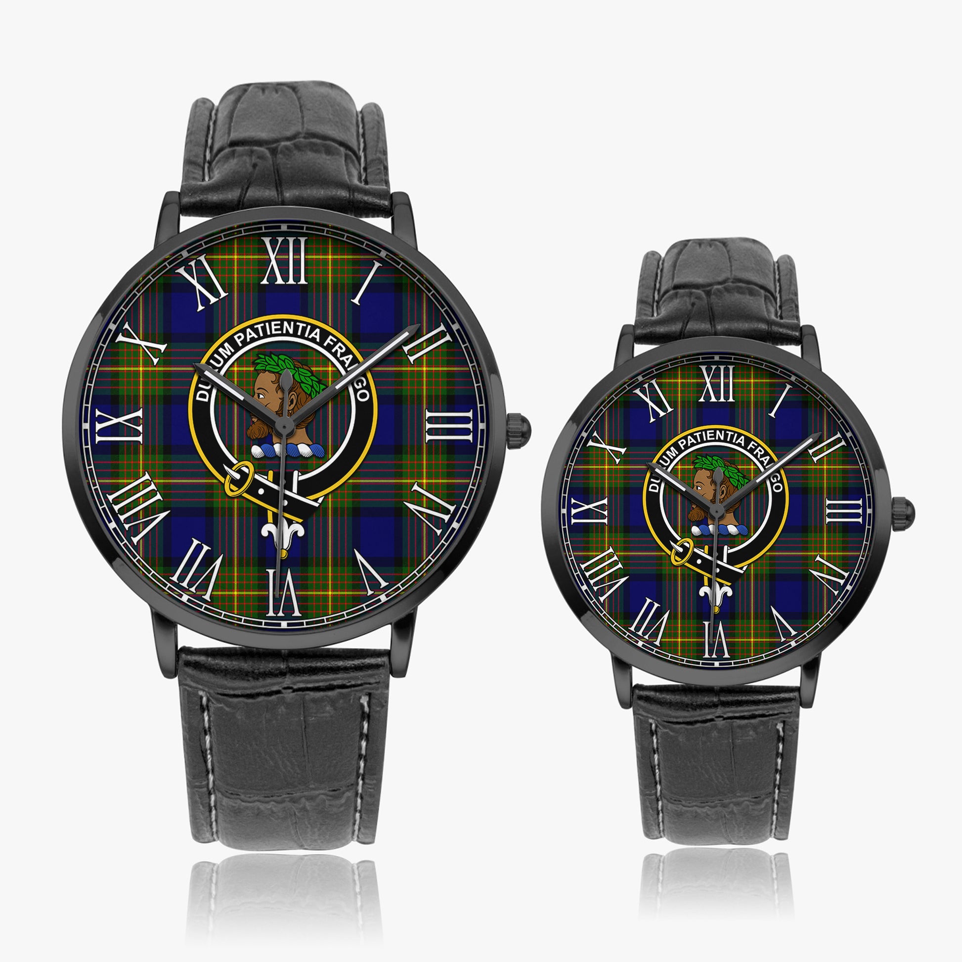 Moore Tartan Family Crest Leather Strap Quartz Watch - Tartan Vibes Clothing