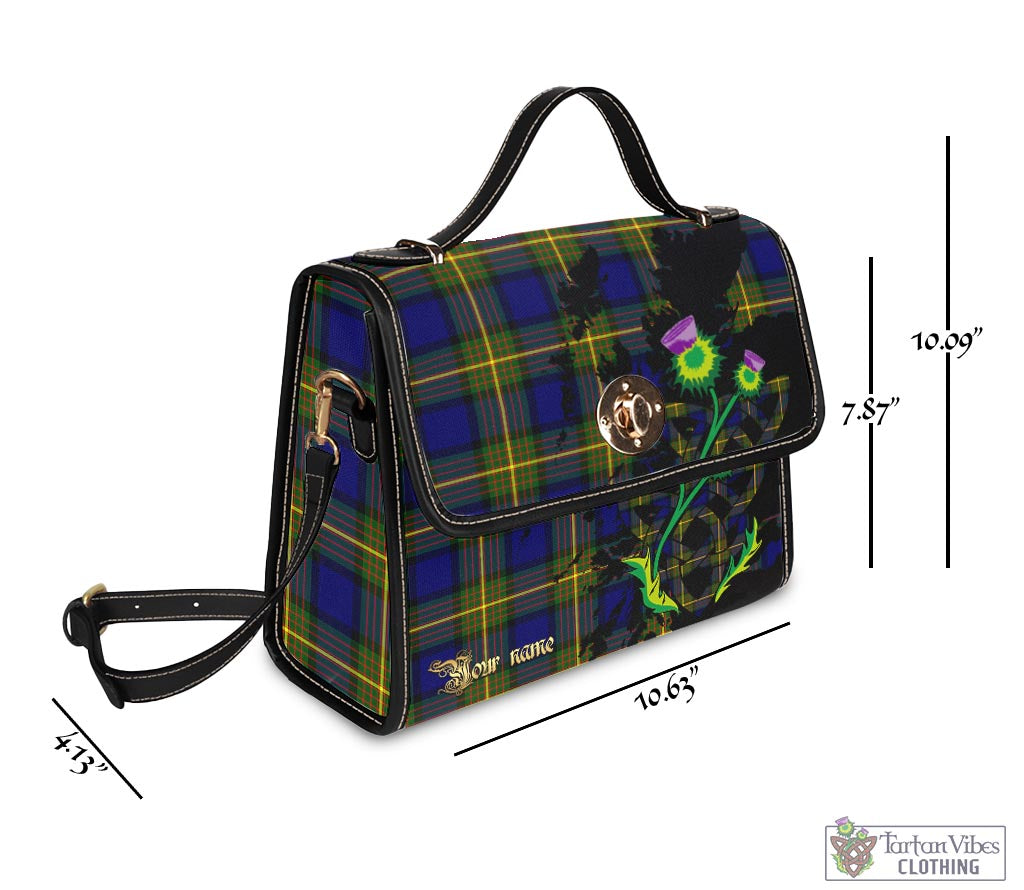 Tartan Vibes Clothing Moore Tartan Waterproof Canvas Bag with Scotland Map and Thistle Celtic Accents