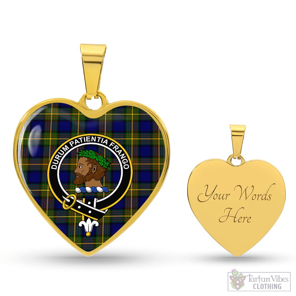 Moore Tartan Heart Necklace with Family Crest Luxury Necklace (Gold) Yes - Tartan Vibes Clothing