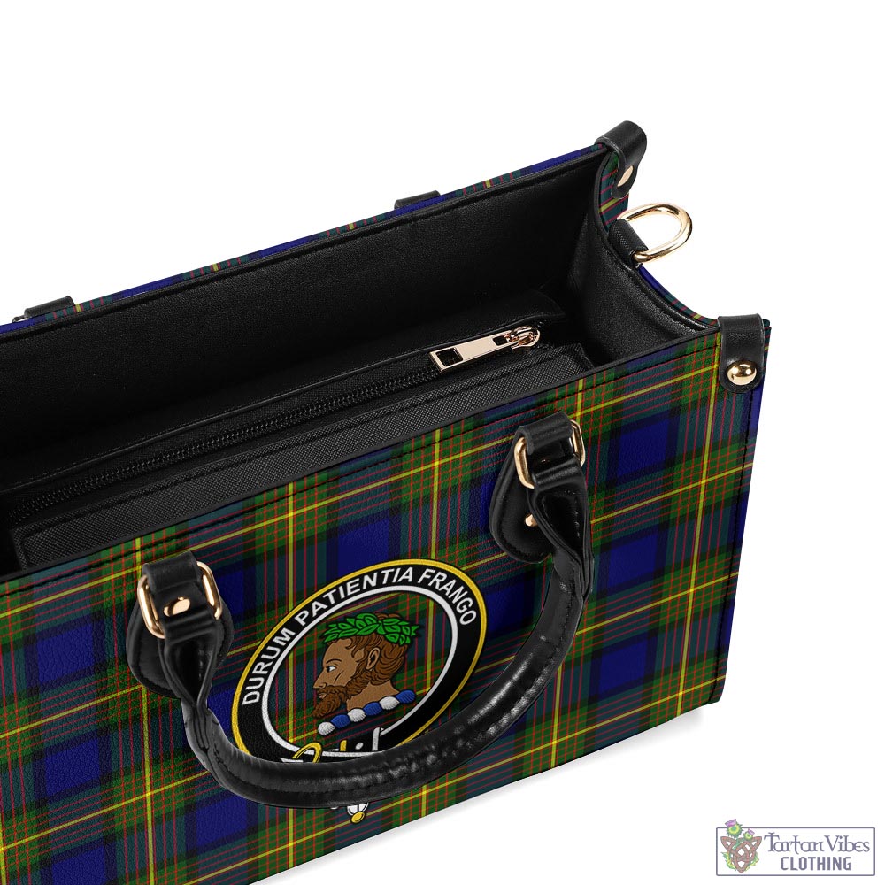 Moore Tartan Luxury Leather Handbags with Family Crest - Tartan Vibes Clothing