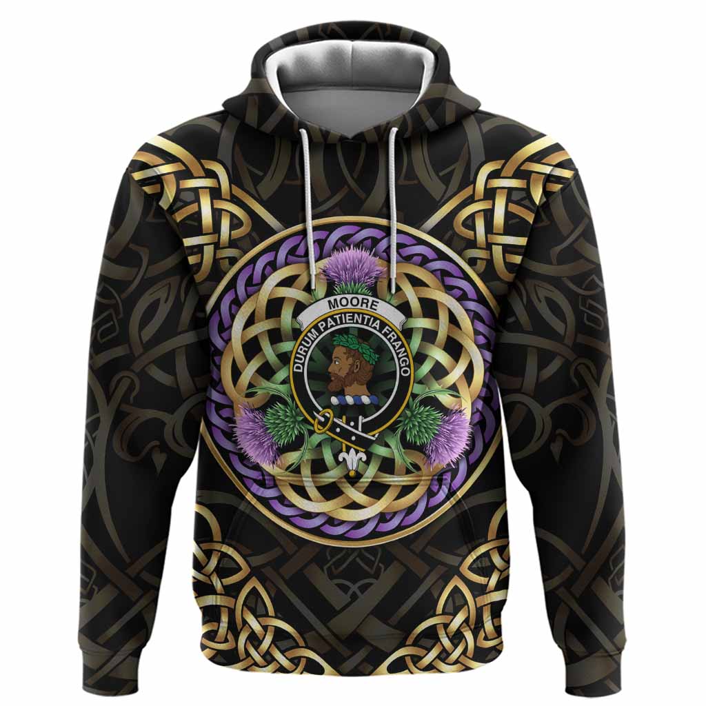 Moore Clan Crest Hoodie Celtic Scottish Thistle Pullover Hoodie - Tartan Vibes Clothing