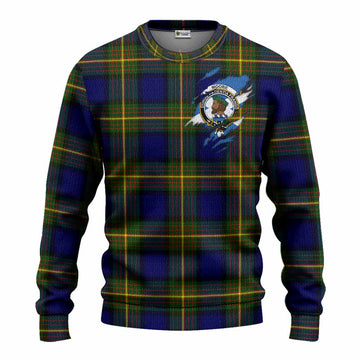Moore Clan Crest In Me Tartan Knitted Sweater Scotland Flag Style